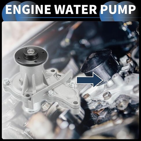 Water Pump, Front 16x14.5cm Engine Water Pump with Rubber Ring Kit No.1611019135 for Toyota Corolla 1993-1997 Silver Tone, 1 Set in Saudi Arabia