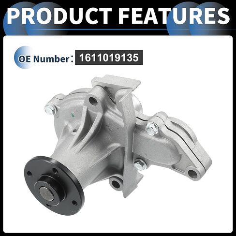 Water Pump, Front 16x14.5cm Engine Water Pump with Rubber Ring Kit No.1611019135 for Toyota Corolla 1993-1997 Silver Tone, 1 Set in Saudi Arabia