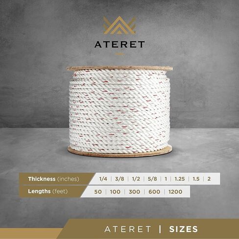 ATERET Arborist Bull Rope I 1/2 Inch x 600 Feet I High Strength Polyester I Multipurpose Poly Dacron Rope for Tree Hoist Rigging Line, Marine & Commercial in Saudi Arabia