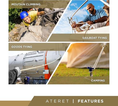 ATERET Arborist Bull Rope I 1/2 Inch x 600 Feet I High Strength Polyester I Multipurpose Poly Dacron Rope for Tree Hoist Rigging Line, Marine & Commercial in Saudi Arabia
