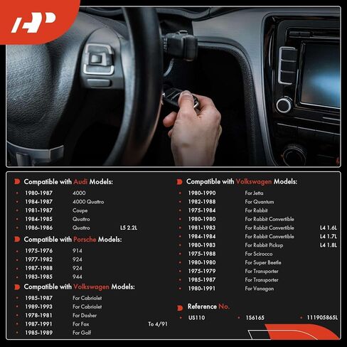 A-Premium Ignition Starter Switch Compatible with Audi & Porsche & Volkswagen Vehicles - 4000 Quattro Coupe 914 924 Cabriolet Dasher Fox Golf Jetta Convertible Pickup Scirocco Super Beetle - 7 Blades in Saudi Arabia