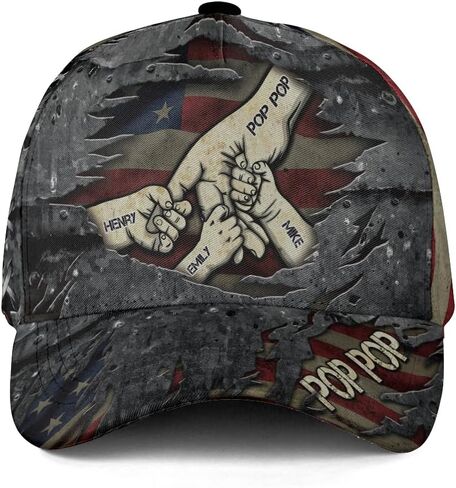 Customized Pop Pop Hat, Personalized Fathers Day Hat, Fist Bump Pops Hat, Dad Baseball Cap, Custom Papa Hats 1 in Saudi Arabia