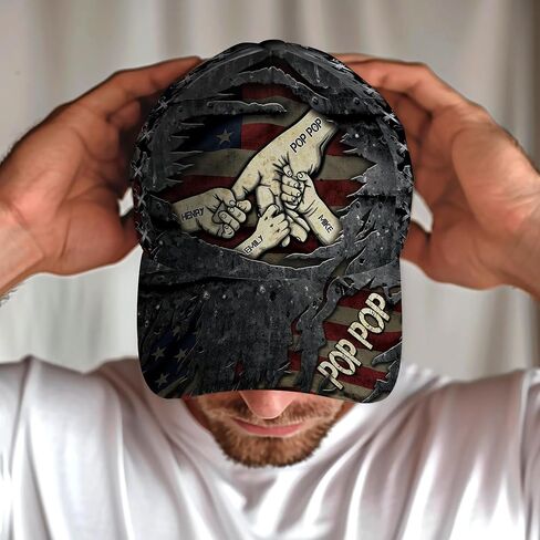 Customized Pop Pop Hat, Personalized Fathers Day Hat, Fist Bump Pops Hat, Dad Baseball Cap, Custom Papa Hats 1 in Saudi Arabia