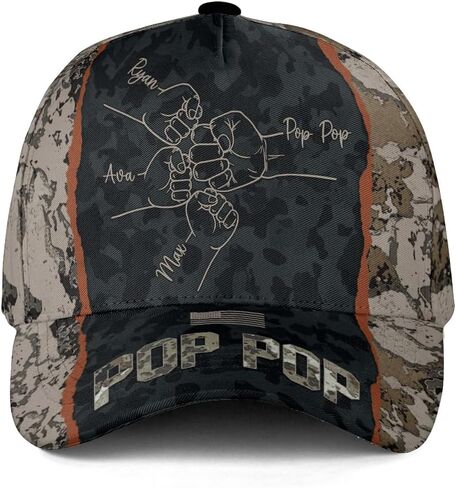 Customized Pop Pop Hat, Personalized Fathers Day Hat, Fist Bump Pops Hat, Dad Baseball Cap, Custom Papa Hats 1 in Saudi Arabia