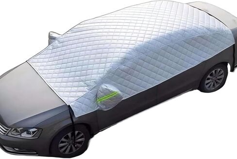 Thickened Large Car Windshield Snow Cover with Securing Straps & Side Mirror Cover, Scratch-Resistant Sun Protective Shield Universal for Most Vehicles (Silver) in Kuwait