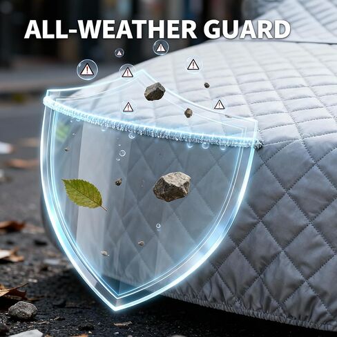 Thickened Large Car Windshield Snow Cover with Securing Straps & Side Mirror Cover, Scratch-Resistant Sun Protective Shield Universal for Most Vehicles (Silver) in Kuwait