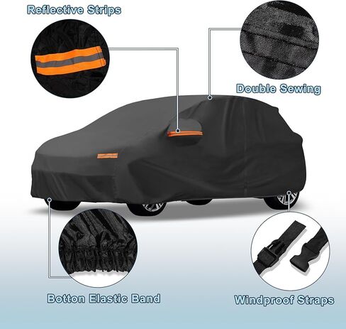 غطاء سيارة مقاوم للماء مناسب لسيارة Toyota Corolla Cross لجميع الأحوال الجوية للسيارات في الهواء الطلق والثلج والشمس والغبار وحماية من الأشعة فوق البنفسجية غطاء خارجي كامل مع سحاب الباب in Kuwait