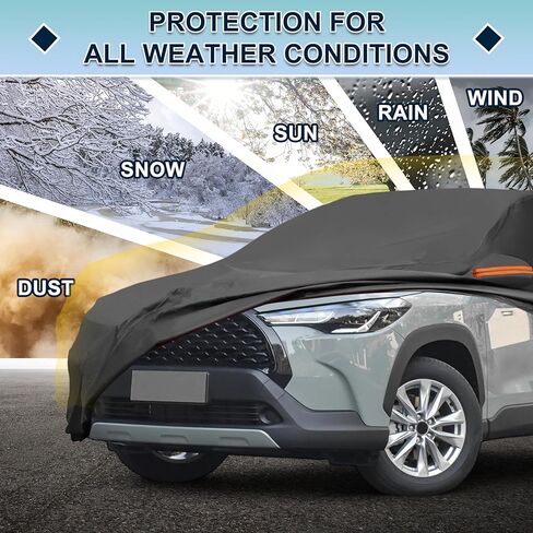 غطاء سيارة مقاوم للماء مناسب لسيارة Toyota Corolla Cross لجميع الأحوال الجوية للسيارات في الهواء الطلق والثلج والشمس والغبار وحماية من الأشعة فوق البنفسجية غطاء خارجي كامل مع سحاب الباب in Kuwait