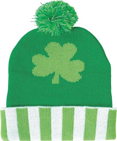 St. Patrick's Day Green Knit Beanie | Party Accessory in Saudi Arabia