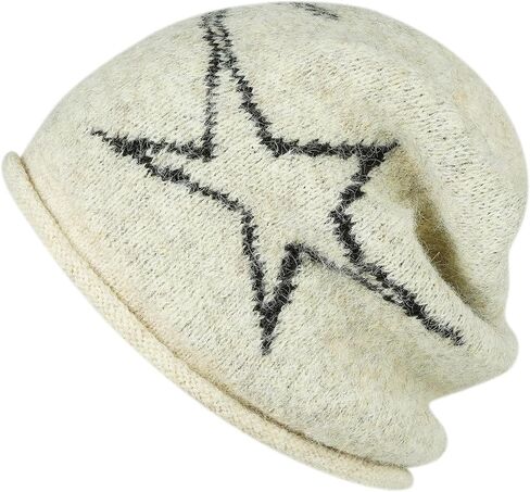 Clakllie Slouchy Beanie for Men Stylish Star Beanies Lightweight Baggy Hat Slouch Knitted Skullcap Warm Stocking Hat in Saudi Arabia