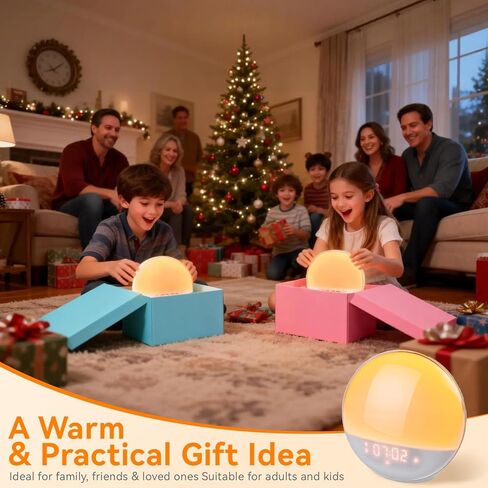 ساعة منبه شروق الشمس مع التحكم في التطبيق لمن ينامون بكثرة، وغرفة النوم، وإضاءة الاستيقاظ مع محاكاة شروق الشمس وغروبها، وآلة صوت ضوضاء بيضاء مع 11 لونًا من الأضواء الليلية، وأجهزة إنذار مزدوجة، وراديو FM in Kuwait