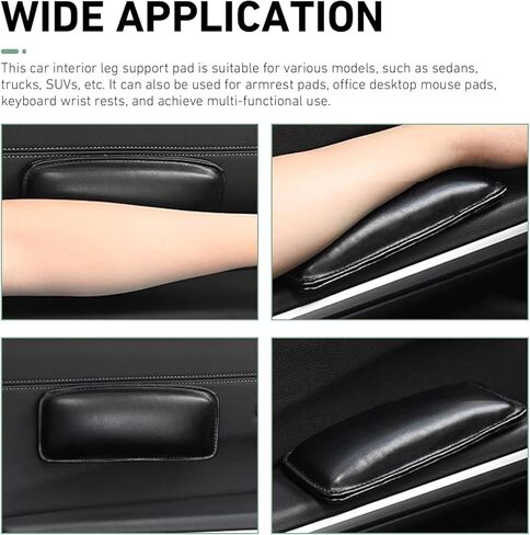 2PCS Car Knee Cushion, Leather Auto Door Knee Leg Elbow Cushion Pad, Soft Foam Armrest Pillow, Comfort Car Center Console Thigh Support Mat Accessories in Kuwait