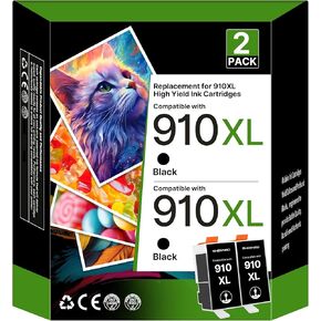 SHEENGO 910XL Ink Cartridges for HP Printers Replacement for HP 910XL Black Ink Cartridges 910 XL Use for HP OfficeJet Pro 8020 8010 8015 8018 8022 8025 8028 8035 8030 Printer (2 Pack Black) in Kuwait