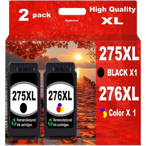 PayForLess 275XL 276XL بديل لخراطيش الحبر Canon 275 و276 حزمة كومبو PG275XL CL276XL لحبر الطابعة PIXMA TR4720 TS3522 TS3500 TR4700 TR4722 TS3720 (لون أسود، عبوتان) in Kuwait
