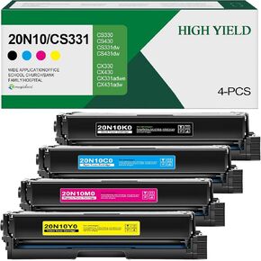 20N10 خراطيش حبر عالية الإنتاجية 4 ألوان 20N10K0 20N10C0 20N10M0 20N10Y0 مجموعة خرطوشة حبر بديلة لطابعة Lexmark CS331dw CS431dw CX331adwe CX431adw CS331 CX331 حبر 20N10 in Kuwait