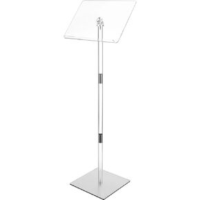 حامل منصة أكريليك صغير، منبر شفاف بزاوية قابلة للتعديل مع قاعدة معدنية مرجحة ووسادة مضادة للانزلاق، منبر حديث للاجتماعات والكنيسة والخطاب والحفلات الموسيقية وحفلات الزفاف والتجميع السهل in Kuwait