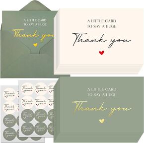 36 Pack Thank You Cards, 4x6 Inch Thank You Cards with Envelopes & Stickers, Blank Note Card Greeting Card for Birthday, Wedding, Baby Shower, Graduation, Teachers' Day, Mother's Day in Kuwait