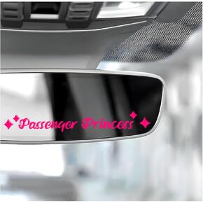 5 PCS Passenger Princess Stickers, Funny Car Decor Cute Passenger Princess Vanity Mirror Decal, Reflective Rearview Mirror Lettter Decals for Auto Window Makeup (Silver) in Kuwait