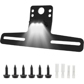 حامل لوحة ترخيص UTV مع ضوء، حامل إطار لوحة ترخيص من الألومنيوم العالمي لعربة الجولف RV شاحنة الثلج مقطورة قارب SxS متوافق مع Polaris RZR Ranger Can-Am Maverick X3 in Kuwait