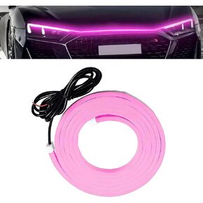 Car LED Hood Light Strip, 12 V Start-up Constant Cool Light, Flexible Waterproof Daytime Running Lamp for Hood Gap, Adhesive Tape Engine Cover Decoration for Cars SUVs (Pink) in Kuwait