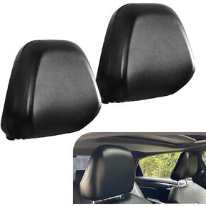 2 PCS Car Headrest Covers, Full Wrap-Around Seat Headrest Dust Covers, Leather Portable Front Seat Head Rest Protectors, Universal Interior Accessories for Most Cars (Black #M) in Kuwait