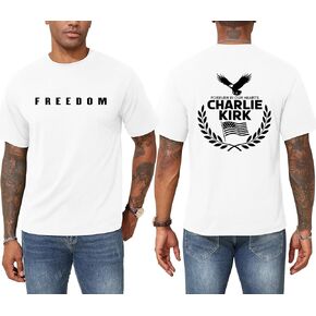 تي شيرت KESIHAN Freedom تشارلي كيرك تي شيرت الحرية الوطنية الأمريكية للرجال تي شيرت كاجوال برسوم جرافيك in Kuwait