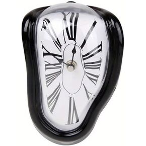 TIMEACT Melting Clock Dali Melted Clock Gift Decor Art Inspired Wall Clock Twisted Shelf Hanging Surrealist for Decorative Shop Office Home Desk Roman (Antique Gold) in Saudi Arabia