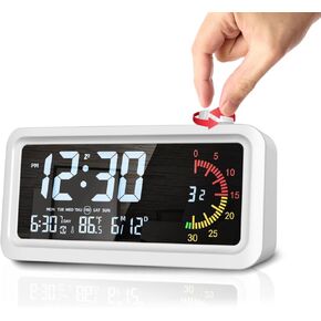 CCHKFEI Rechargeable Digital Alarm Clock with 60-Minute Timer, Dual LCD Display Digital Clock Visual Timer for Kids Student,Temperature & Date Ideal for Time Management, Bedroom, Office and Home Use in Kuwait