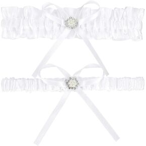 Bridal Garters For Bride Women Wedding Plus Size Satin Ribbon Bridal Garter Belt Set Leg Prom Garters in Kuwait