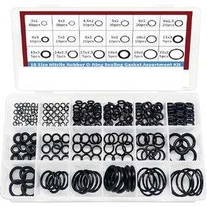 255pcs Rubber O-Rings Kit, 18 Size Metric NBR Washer Gasket Sealing Assortment Kit, for Plumbing Faucet, Automotive, Air Or Gas in Kuwait