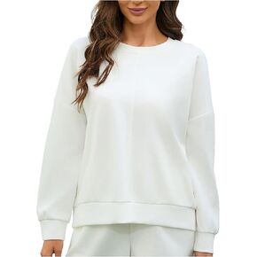 Women's Oversized Sweatshirt Crewneck Pullover Solid Long Sleeve Casual Top for Fall and Winter in Kuwait