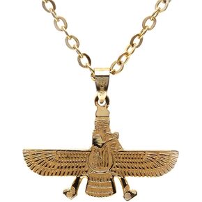 قلادة ذهبية Pt Faravahar Farvahar هدية فنية فارسية فارسية فارسية فارسية in Kuwait