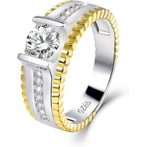 Moissanite Rings For Men, GRA Certified 1.0CT 6.5MM D Color VVS1 S925 Sterling Silver Engagement Promise Ring For Him, Moissanite Wedding Bands For Man in Kuwait