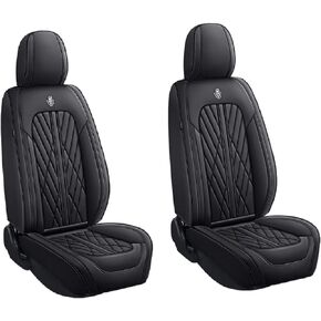 مجموعة غطاء مقعد السيارة من جلد نابا الفاخر تناسب هيونداي كونا 2000-2023 2024 2025 2026 واقيات وسادة مقعد من الجلد الصناعي قابلة للتنفس مقاومة للماء (مقعدان أماميان، أسود رمادي) in Kuwait