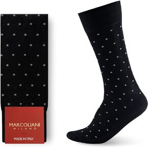 Marcoliani Milano Mens Dress Socks - Polka Dot Fullcolor | Essence of Cotton in Kuwait