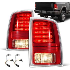 مصابيح خلفية LED متوافقة مع 2013-2018 Dodge Ram 1500 2500 3500 Laramie/Limited/Longhorn Chrome المصابيح الخلفية مع المصابيح تحل محل OME 68093078AC، 68093079AC، 68093079AB 68093078A (زوج) in Kuwait
