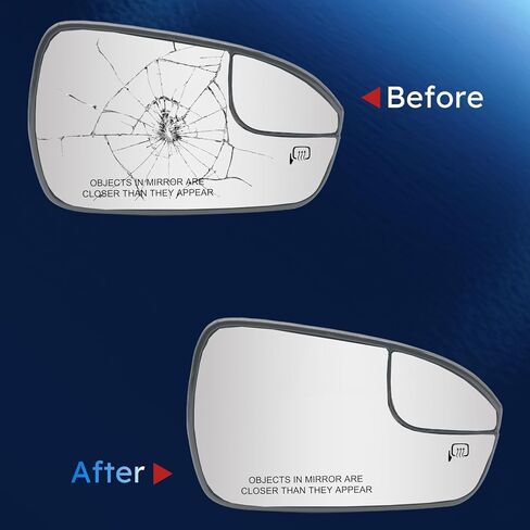 Passenger Right Side Heated Mirror Glass Compatible With Ford Fusion 2013 2014 2015 2016 2017 2018 2019 2020 Ds7Z17K707F Exterior Right View Convex Mirror With Blind Spot in Kuwait