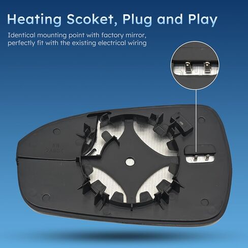 Passenger Right Side Heated Mirror Glass Compatible With Ford Fusion 2013 2014 2015 2016 2017 2018 2019 2020 Ds7Z17K707F Exterior Right View Convex Mirror With Blind Spot in Kuwait