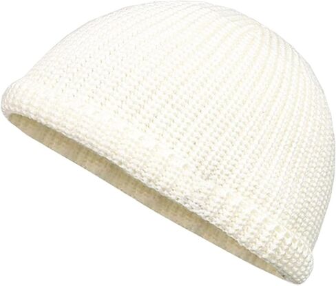 Wool Beanies for Men Women Short Knit Fall Winter Warm Beanie Cuffed Trawler Hats Winter Fashion Clothes in Saudi Arabia