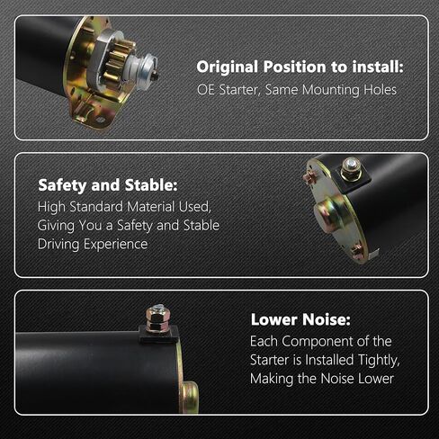 Starter Motor for Briggs & Stratton 7HP-22HP Engines 1972-2002 Replaces OE#390838, 391423, 392749, 394805, 491766, 497594, 497595, AM122337, AM37352, AM39137, LG497595 in Kuwait