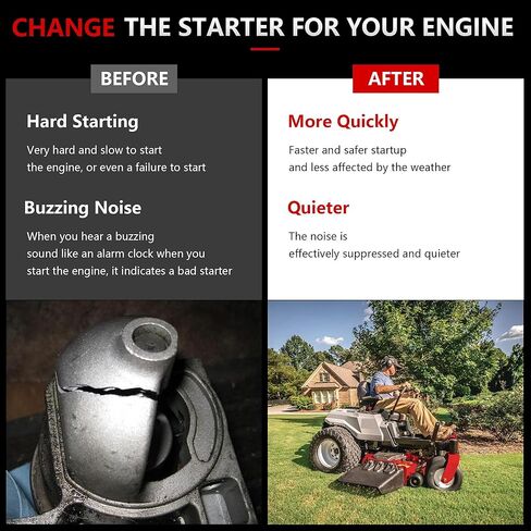 Starter Motor for Briggs & Stratton 7HP-22HP Engines 1972-2002 Replaces OE#390838, 391423, 392749, 394805, 491766, 497594, 497595, AM122337, AM37352, AM39137, LG497595 in Kuwait