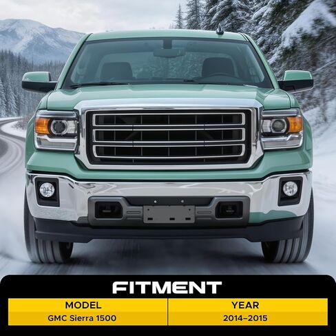 VRC Front Bumper Compatible with 2014 2015 GMC Sierra 1500 Series Pickup,Chrome Steel One-Piece Bumper,For 14 15 Sierra,GM1002848 in Kuwait