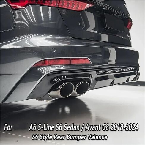 متوافق مع Audi A6 S-Lins S6 (غير متوافق مع A6) سيدان/أفانت C8 تجميل 2019-2024 المصد الخلفي للسيارة المفسد الناشر in Kuwait