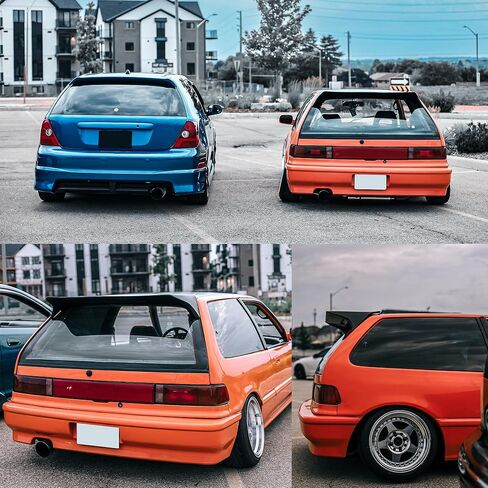 KUAFU Roof Spoiler Compatible with 1988-1991 Honda Civic EF9 Hatchback Models J's Racing Style Rear Top Roof Lip Wing Spoiler Primer Black in Saudi Arabia