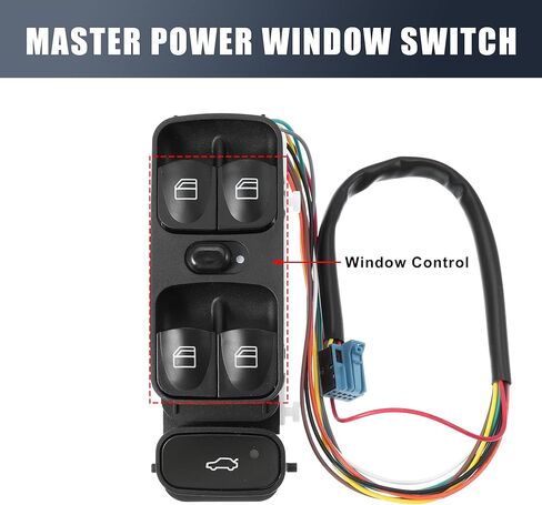 X AUTOHAUX A2098203410 20982034109116 مفتاح طاقة رئيسي للنافذة الأمامية جانب السائق لمرسيدس بنز CLK320 CLK350 CLK430 CLK500 CLK55 CLK550 CLK63 in Saudi Arabia