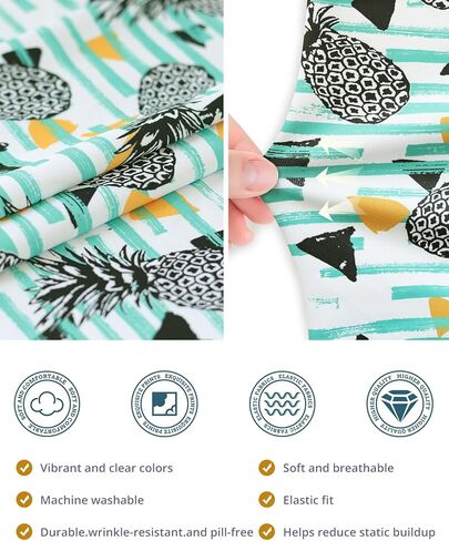 Tropical Pattern Scrub Caps for Women and Men with Buttons, Pineapple Surgical Tech Head Cover, Adjustable Euro Style Scrub Hat for Long or Short Hair in Kuwait