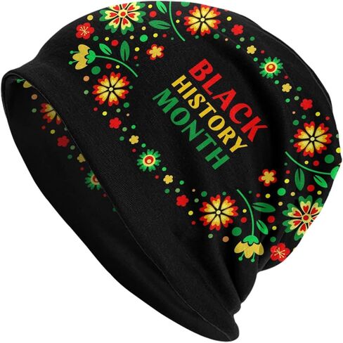 Black History Month 2024 Beanie Hats Men Warm Knit Cuff Beanie Skull Caps for Adult Women Men in Kuwait