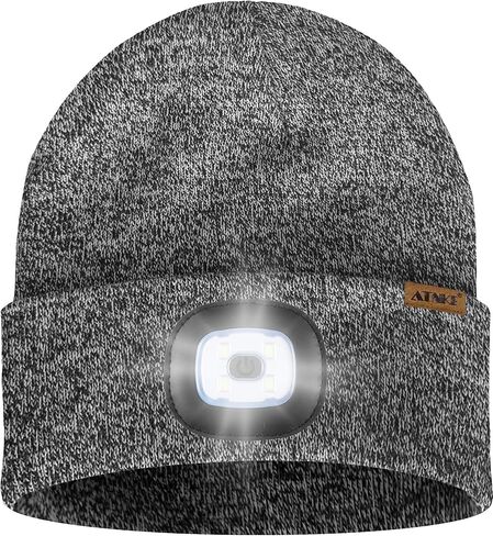 ATNKE LED Lighted Beanie Cap,USB Rechargeable 4 LED Running Headlamp Bright Hat with Light Tech Gifts for Men and Women in Saudi Arabia