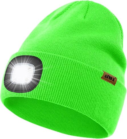 ATNKE LED Lighted Beanie Cap,USB Rechargeable 4 LED Running Headlamp Bright Hat with Light Tech Gifts for Men and Women in Saudi Arabia