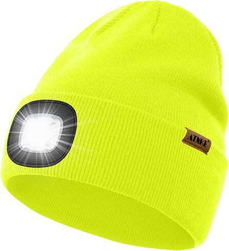 ATNKE LED Lighted Beanie Cap,USB Rechargeable 4 LED Running Headlamp Bright Hat with Light Tech Gifts for Men and Women in Saudi Arabia